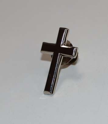 Cross (silver) Lapel Pin Badge image 3