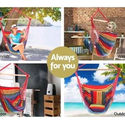 Patio Tree hanging Hammock seat with wooden bar image 4