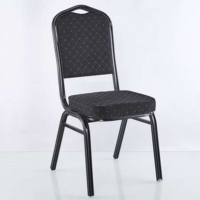 Conference Chairs: Black Stackable Conference Seat In Fabric image 3