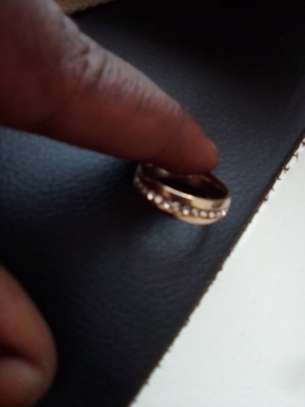 Gold Coated Proposal Ring With 3rd Class Diamonds image 1