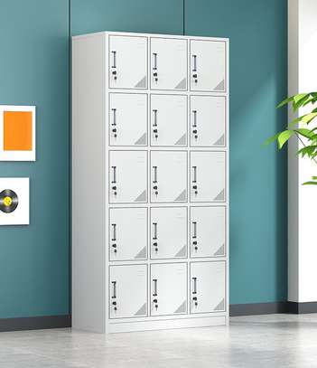 White  Steel File Cabinet With  15 Drawers image 6