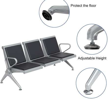 OFFICE BENCH: 3 Seater Black Boss Office Bench image 2