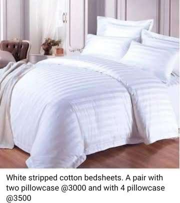 Excecutive white stripped cotton bedsheets image 6
