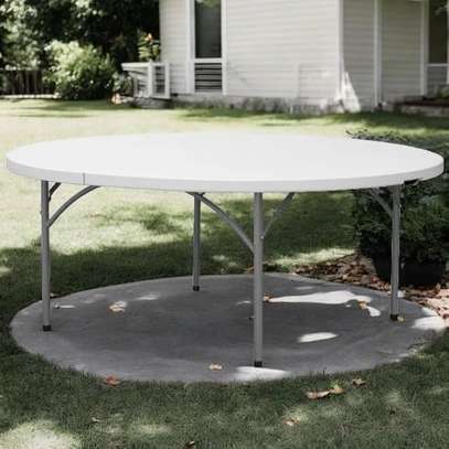 Round White Wedding Event Dining Table image 6