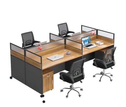 Office Workstation : Modern 4-Way Office Workstation image 3