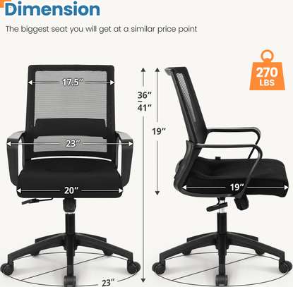 Office chair: Medium Back Black Adjustable Chair image 3