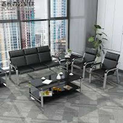 5 Seater Office Leather Waiting Office Sofas image 5