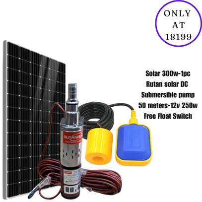 300w solar panel 12v 50m 250w submersible pump image 1