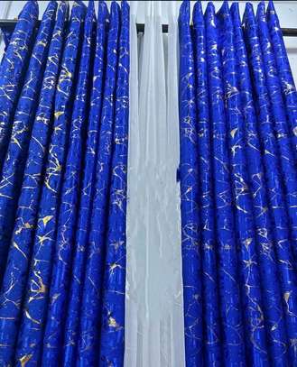 3 pc marble Gold curtains image 1