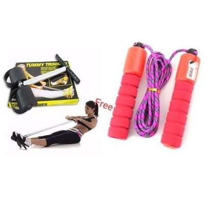 AB Wheel Roller Plus Free Mat And Skipping Rope image 1