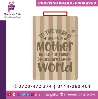 Chopping Board with a custom message engraved image 1