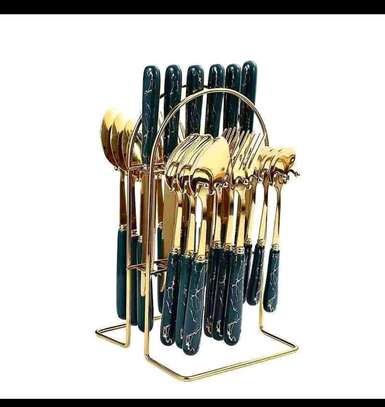 24p  Gold Cutlery set image 1