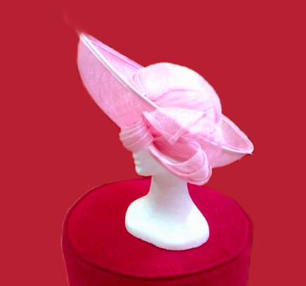 Dusty Pink Wide Wedding Hat From UK image 3