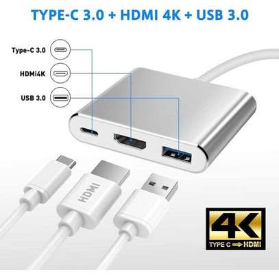 Type-c to hdmi docking station three-in-one converter image 1