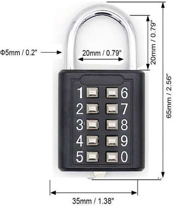 10 button combination padlock image 2