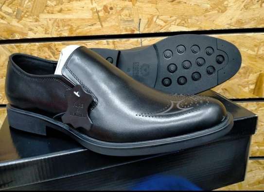 Franco Banetti Premium Leather Black Official Slip On Shoes in
