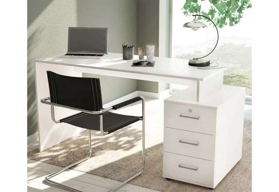 Office Desk; White Computer Home Study Desk image 4