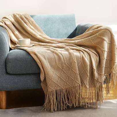 Soft Knitted Throw Blanketswith Tassel image 6