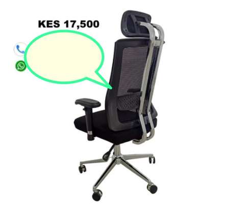 Adjustable armrests office high back chair image 1