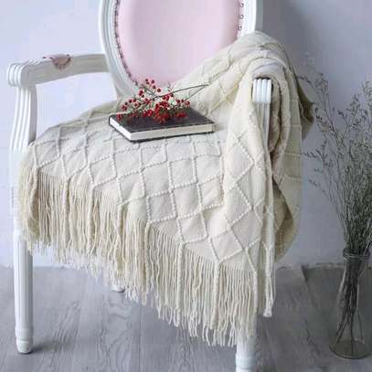 Soft Knitted Throw Blankets with Tassel image 4