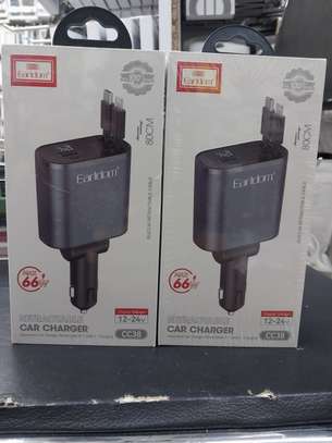 EARLDOM Retractable Car Charger 4 in 1 [2025 Ultra-Compact] image 1