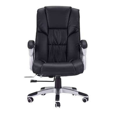 Office Chair; Black Leather Ergonomic Office Desk image 4