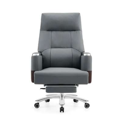 Office Chair: Director Boss Leather Pillow Ergonomic Chair image 3