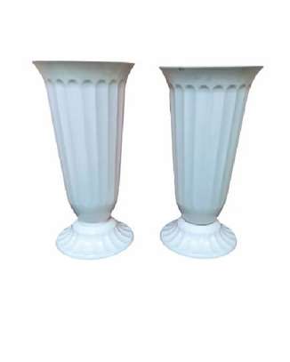 Long White Vase With 5 Pieces Rose Flowers image 3