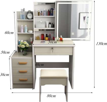 Home Vanity: White Wood Dressing -Makeup Vanity image 5
