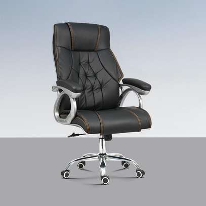 Ergonomic High-Back Leather Office Chair image 1