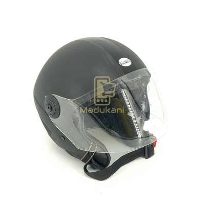 Premium Open Face Motorcycle Helmet , Matt Black image 1