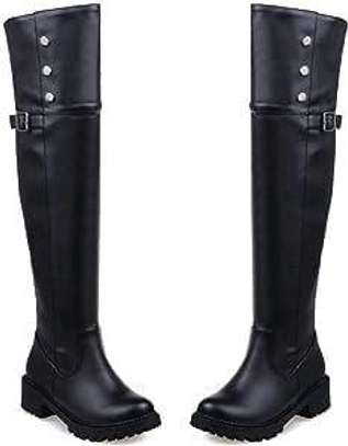 *Punk Round Toe Chunky ThighHigh Boots image 3