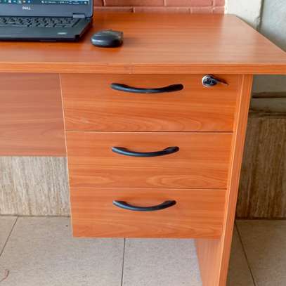 Study Desk: 120cm Cherry Home Office Desk, Durable Design image 2