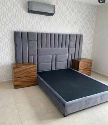 Modern Grey Classic fabric bed image 1