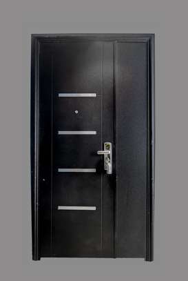 Single black steel door image 2