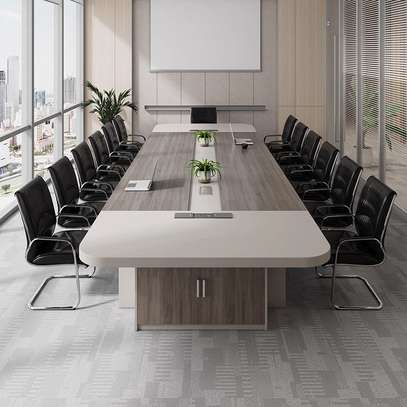 Boardroom Table; 4 Meters Long Gray Boardroom Table image 1