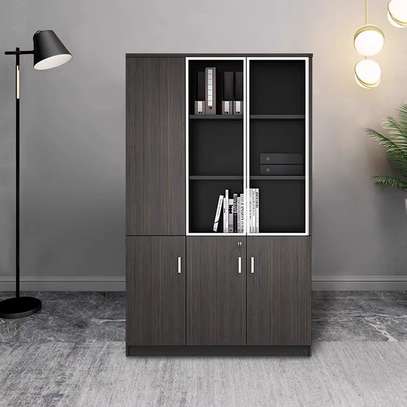 Wooden Office Filing Cabinet with Vertical Drawers image 4