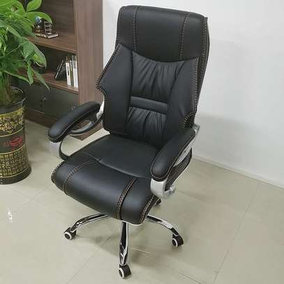 Office Chair: Leather Orthopedic Office Chair with Tilt Lock image 6