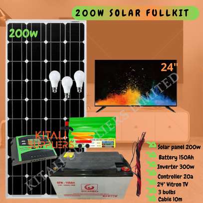 200w solar fullkit with tv 24" image 1