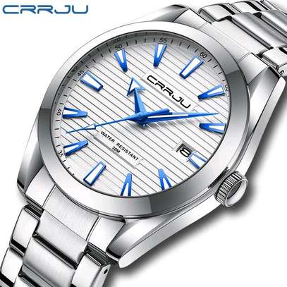 CRJJU 5006 Watches Men Simple Stainless Steel Quartz Silver image 3