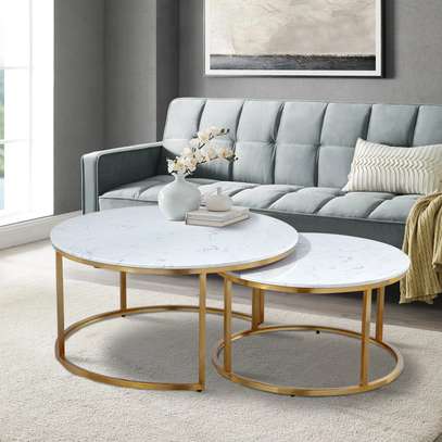 Coffee Tables: Pair Marble Tables image 4