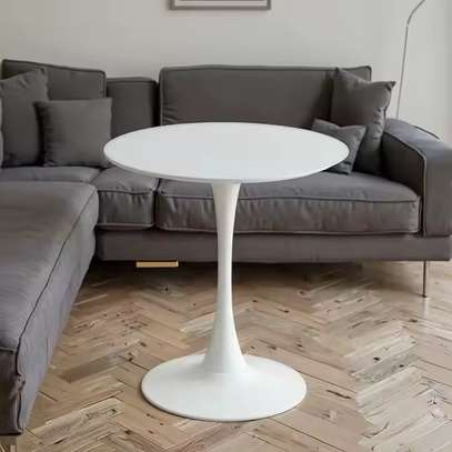 White Round Dining Table image 2