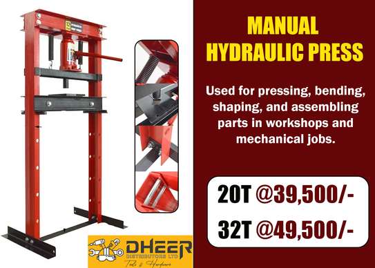 Manual Hydraulic Press 20T Red Steel Frame image 3