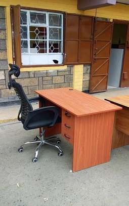 Laptop office table with a wheeled office chair image 1