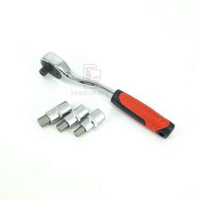 8mm, 12mm, 14mm ½ inch Hex Bit Sockets with Ratchet Handle image 2
