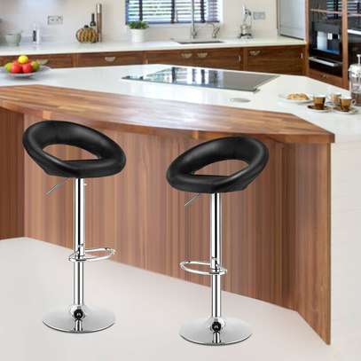 Barstools : Height Adjustable Leather Counter Stool image 3