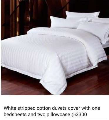 Excecutive white stripped cotton bedsheets image 7