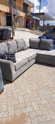5 seater L shaped modern Gray sofa image 1