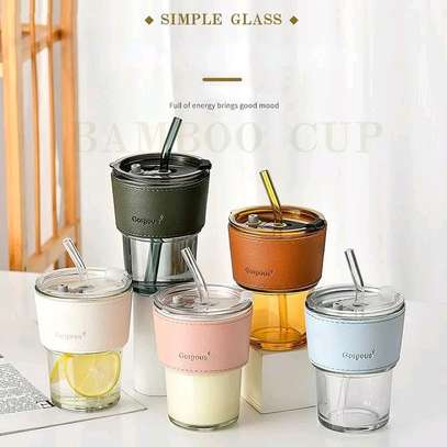 Gorgeous slub glass smoothie cup image 1