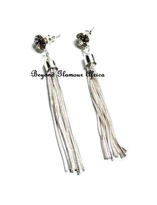 Silver Plated long earrings image 1